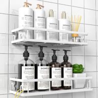 2-Piece Adhesive Shower Caddy Rustproof Bathroom Organizer No Drilling