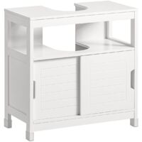 Bathroom Under Sink Cabinet Silent Sliding Doors Open Closed Storage Anti Humidity MDF
