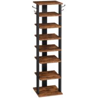 8-Tier Shoe Rack Storage Space-Saving Stable Removable Boards Hooks Multi-Use Easy Assembly