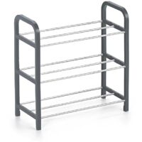 3 Tier Metal Shoe Rack Sturdy Stylish Easy Assemble Compact Storage Unit