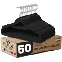 50 Velvet Non-Slip Hangers Heavy Duty 360 Hook Space Saving for Clothes