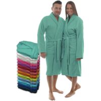 Unisex Bathrobe 400GSM Soft Towel with Belt Pockets Shawl Collar