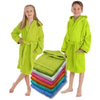 Children's Bathrobe Oeko-tex Cotton 2 Pockets Belt Hood Super Soft Plush For Kids Teenagers