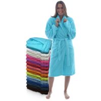 Terry Cotton Bathrobe For Women Men 400g With Belt Pockets Soft Absorbent