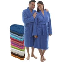 Unisex Bathrobe 400GSM Soft Towel with Belt Pockets Shawl Collar