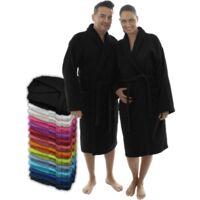 Unisex Bathrobe 400GSM Shawl Collar Belt Pockets Soft Absorbent