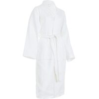 Unisex Lightweight Cotton Piqué Bathrobe Shawl Collar, Tie Belt, Absorbent, Machine Washable