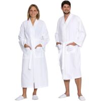 Men's and women's cotton jacquard bathrobes, of hotel quality, easy to clean and maintain.