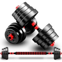 Dumbbell Set 2-In-1 Weight Discs Bars Gym Safety Lock Full Body Exercise Sweatproof