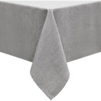 Rectangular Linen Look Tablecloth Waterproof Stain Resistant Polyester