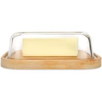Sustainable Butter Dish Glass Lid BPA Free 250g Durable Non Slip Dishwasher Safe