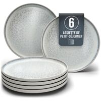 6-Piece Earthenware Plate Set Microwave Dishwasher Safe