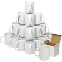 36 Customizable Ceramic Cups for Sublimation Printing with Cardboard Boxes