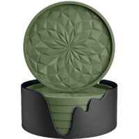 Silicone Coasters With Holder Thick Non-slip Heat Resistant Set Of 6