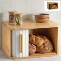 Wooden Bread Box Sliding Door Storage Freshness Preserving