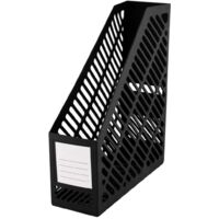 Black Vertical Magazine Rack A4 Document Storage Organizer for Office Files Notebooks Folders