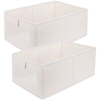 Wardrobe Storage Box Set of 2 Clear Window Foldable Non-Woven Fabric for Clothes Books Toys