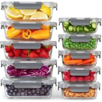 Set Of 10 Glass Meal Prep Containers Airtight Leakproof Bpa Free Food Storage With Lids