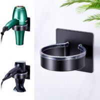 Wall Mounted Hair Dryer Holder Self Adhesive Thick Metal Easy Install for Bathroom Salon