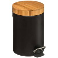 Pedal Bin 3L Compact Metal Lid Removable Bucket Hygienic Small Space Bathroom Office