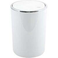 Round Swing Lid Bin 6L Modern Design Removable Lid for Bathroom Office Kitchen