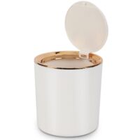 Mini Plastic Table Top Bin (Lid, 90° Open, Removable) for Kitchen/Bedroom/Bathroom/Office