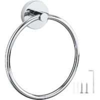 Wall-mounted 304 stainless steel circular fixer suitable for bathrooms and kitchens, with frosted su