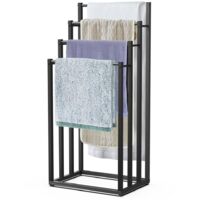 Freestanding Towel Rack 4 Levels Metal Stable Storage Space Saving Easy Assembly