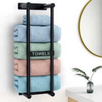 Wall Mounted Towel Holder Metal Bathroom Rack for Rolled Towels Storage
