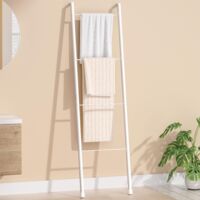 Freestanding Towel Rack 4 Tier Metal Ladder for Bathroom Living Room Kitchen Blankets Throws