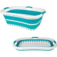 Collapsible Laundry Basket 37L Foldable Lightweight Space-Saving Portable w/Air Holes 3 Handles