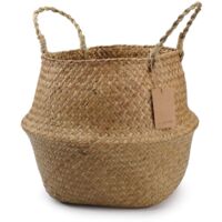 Handmade Seagrass Storage Basket Multi Use for Plants Laundry Organizing