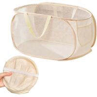 Foldable Laundry Basket 70L Pop Up Large Capacity Portable With Handles Breathable Mesh Side Pocket