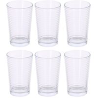 6 Piece Clear Water Glasses Set 220ml Dishwasher Safe Everyday Drinking Glasses