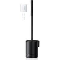 Black Hanging Toilet Brush Set Silicone Stainless Steel No Drilling Durable Rustproof Easy Clean