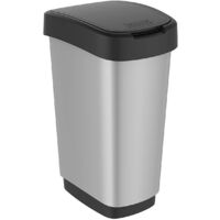 50L Plastic Metal Rectangular Bin with Fixed Rocking Opening Decor IML