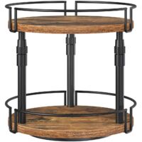 2 Tier Spice Rack Adjustable Height 360 Rotating Storage Shelf