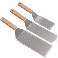 Stainless Steel Spatula Set Professional BBQ Grill Pancake Hamburger Turner Heavy Duty