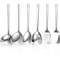 6 Piece Heavy Duty Stainless Steel Kitchen Utensil Set with Thermal Handles