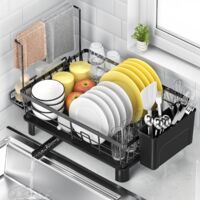 Dish Drainer Kitchen Organizer Rustproof 360° Drainage Utensil Holder Multifunctional