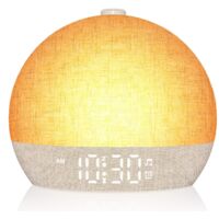 Dawn Simulator Alarm Clock 7 Ringtones 30 Sounds 12 Colors 20 Brightness Snooze Timer Nightlight