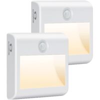 2 Pack Motion Sensor LED Night Light 4000K White 3 Modes Cupboard Lamp for Hallway Stairs Kitchen