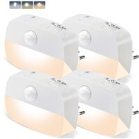 Set Of 4 Motion Sensor Night Lights 3 Colors Dimmable 3 Modes For Bedroom Hallway Staircase Cellar