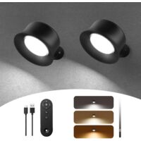 Rechargeable LED Wall Light Remote/Touch 3 Color Temp Adjustable Brightness Wireless Magnetic