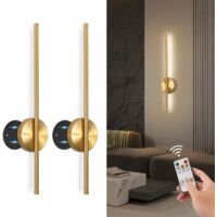 Rechargeable Wireless LED Wall Lights 3 Color Temp Dimmable Remote 2 Installation