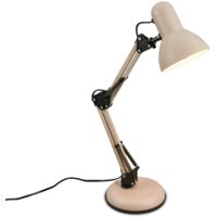Beige Retro Desk Lamp Adjustable Head Arm E14 Cable Switch