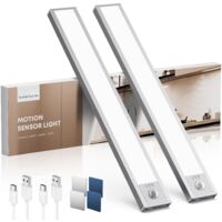 Wireless Rechargeable Under Cabinet LED Light 2 Pack Motion Sensor Dimmable 4 Modes 1500mAh