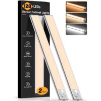 Rechargeable Motion Sensor LED Cabinet Lights 3 Colors 5 Brightness 4 Modes 2 Pack