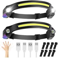 Rechargeable LED Headlamp 350 Lumens 6 Modes 230° Wide Vision IPX4 Waterproof for Camping Running