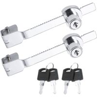2 Pack Sliding Lock Keyed Alike Glass Showcase Terrarium Cabinet Zinc Alloy Ratchet Door Lock